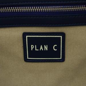 PLAN C トートバッグ ショルダーバッグ レザー 白 ホワイト 紺 ネイビー /AN4