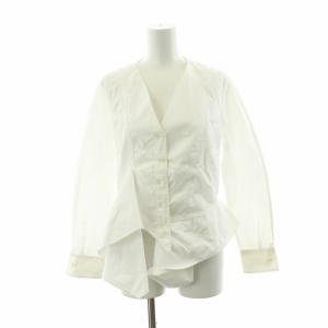 シャツ ブラウス 長袖 ペプラム 40 ホワイト 600711 /NQ