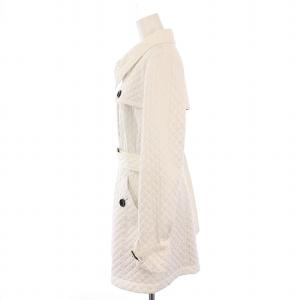 BURBERRY LONDON キルティングトレンチコート 中綿 アウター ロング丈 裏地ノバチェック ベルト 40 白 ホワイト FS351-808-02
