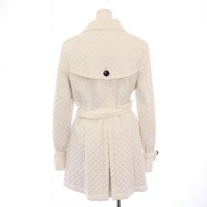 BURBERRY LONDON キルティングトレンチコート 中綿 アウター ロング丈 裏地ノバチェック ベルト 40 白 ホワイト FS351-808-02