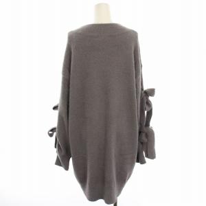 gelato pique 24AW ニットワンピース サイドリボン ひざ丈 F グレー PWNO244104 /HN