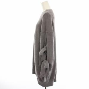 gelato pique 24AW ニットワンピース サイドリボン ひざ丈 F グレー PWNO244104 /HN