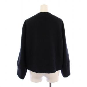 23区 24SS ツイードジャケット ノーカラージャケット 40 ネイビー JKWOCS6222 /BM