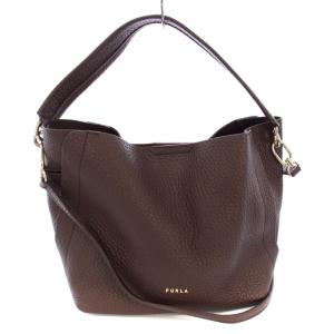 GRACE ホーボーバッグ ハンドバッグ ショルダーバッグ 2WAY レザー 茶 /TK