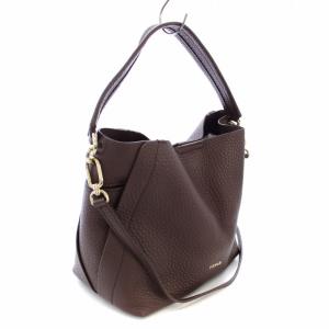 FURLA GRACE ホーボーバッグ ハンドバッグ ショルダーバッグ 2WAY レザー 茶 /TK