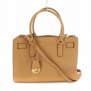 ショルダーバッグ ハンドバッグ 2way レザー チャーム キャメル /KU D