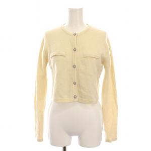 24AW ウールビジューボタンカーディガン ニット 長袖 F 白 CWND245004 /YM