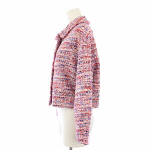 ANAYI 24SS レッドツイードステンカラー ジャケット 38 レッド ピンク