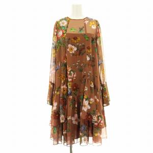 【新品タグ付き】ルルウィルビー マイクロタフタ ティアードワンピース ロング 新品タグ付き】ルルウィルビー マイクロタフタ ティアード