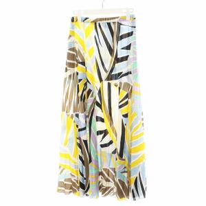 プッチ柄 フレアスカート I40 ブラウン イエロー ライトブルー