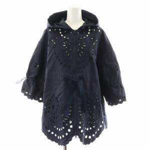 パーカー ジップアップ レース スカラップ ナイロン 38 ネイビー VR0CIO1I5T3