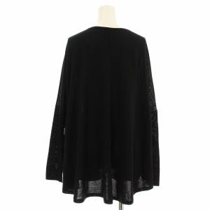 UNITED ARROWS W/SI フレア クルーネックニット 15131064423 カットソー 長袖 ウール シルク混 黒 ブラック