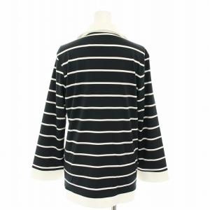 POLO GOLF RALPH LAUREN ゴルフウェア カットソー ブラウス スキッパー 長袖 ボーダー柄 タグ付き S 黒 ブラック 白 ホワイト