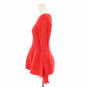 allureville ホールガーメントガーターペプラムプルオーバー ニット セーター 長袖 タグ付き 2 赤 レッド 20241016060