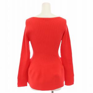 allureville ホールガーメントガーターペプラムプルオーバー ニット セーター 長袖 タグ付き 2 赤 レッド 20241016060