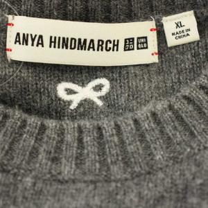 ANYA HINDMARCH UNIQLO ユニクロ コラボ ニット カシミヤ セーター 長袖 XL グレー /G