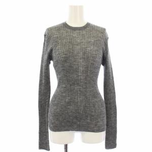 ハイゲージシアーリブニット セーター アルパカ混 長袖 グレー 3810800298 /TK