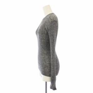 ebure ハイゲージシアーリブニット セーター アルパカ混 長袖 グレー 3810800298 /TK
