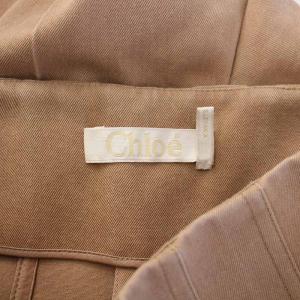 Chloe ワイドパンツ タック ハイウエスト ウール シルク 36 ピンクベージュ /BB