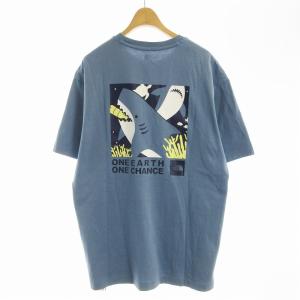ONE EARTH S/S R/TEE Tシャツ 半袖 バックプリント L 水色 ライトブルー NT7UM10M