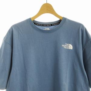THE NORTH FACE ONE EARTH S/S R/TEE Tシャツ 半袖 バックプリント L 水色 ライトブルー NT7UM10M
