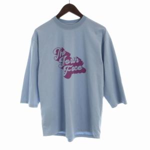 Free Run Sun Shield BB TEE Tシャツ カットソー プリント 五分袖 M ライトブルー