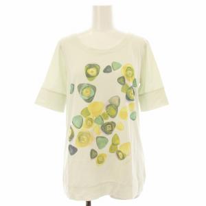29B19/2398 Tシャツ カットソー 半袖 クルーネック 総柄 プリント L ミントグリーン /KU
