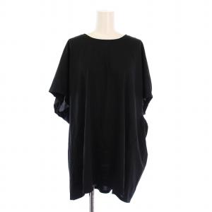 カットソー 半袖 クルーネック ストレッチ 無地 13 黒 ブラック タグ付き /BB