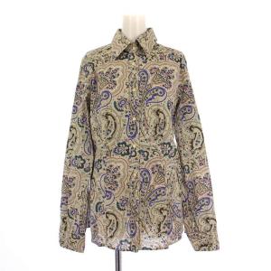 シャツ ブラウス 長袖 レギュラーカラー ペイズリー柄 総柄 44 グレー マルチカラー /BB