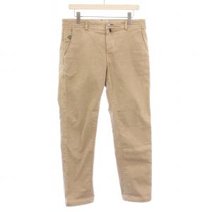 チノパン テーパード スラックス ジップフライ ストレッチ ロゴ 刺繍 33 ベージュ /BB