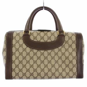 GUCCI ボストンバッグ ハンドバッグ GGスプリームス 総柄 ベージュ 茶 /TK OH
