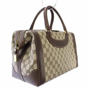 GUCCI ボストンバッグ ハンドバッグ GGスプリームス 総柄 ベージュ 茶 /TK OH