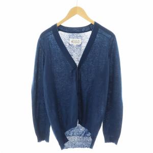 15SS カーディガン 長袖 リネン 麻 S 青 ブルー S50HA0561 /AN12