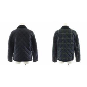 MACKINTOSH PHILOSOPHY MACKINTOSHPHILOSOPHY ダウンジャケット キルティングジャケット チェック柄 リバーシブル アウター 38 紺 ネイビー 緑 グリーン