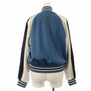 BEAMS HEART スカジャン ブルゾン ジャケット リバーシブル サテン 青 ブルー /DK