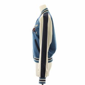 BEAMS HEART スカジャン ブルゾン ジャケット リバーシブル サテン 青 ブルー /DK