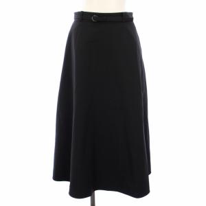 スカート フレア ロング ベルト付き 38 黒 C436-17 /TK