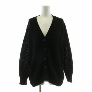 カーディガン ニット 長袖 麻 リネン 絹 シルク混 2 ブラック 578-8164002 /NQ