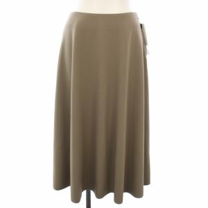 ジョーゼットダブルクロスフレアスカート ミモレ丈 38 ベージュ C433-016 /TK