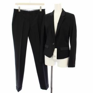 スーツ テーラードジャケット 背抜き パンツ スラックス 36 44 黒 /TK