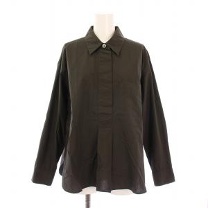 オウルオーバーシャツ ブラウス 長袖 レギュラーカラー プルオーバー 無地 1 グレー 578-2253010