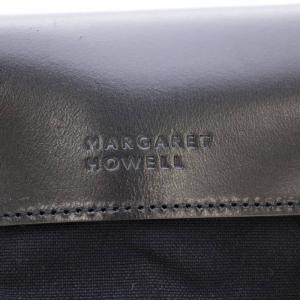 MARGARET HOWELL ショルダーバッグ ポーチ ポシェット ナイロン レザー切替 黒 ブラック /G
