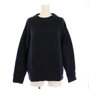 23AW DRY DENSE WOOL ニット セーター 長袖 クルーネック 無地 ウール 2 紺 ネイビー