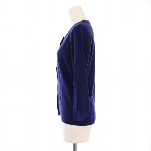 kate spade new york ニットカーディガン 長袖 クルーネック 薄手 無地 カシミヤ混 S 紺 ネイビー タグ付き /BB