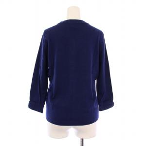 kate spade new york ニットカーディガン 長袖 クルーネック 薄手 無地 カシミヤ混 S 紺 ネイビー タグ付き /BB