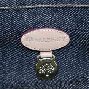 Mulberry ボストンバッグ ハンドバッグ ハート デニム地 紺 ネイビー /AN1