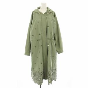 新品 ローズティアラ　ボーラー刺繍ロングマウンテンパーカーコート大きいサイズ46 ボーラー刺繍ロングマウンテンパーカーコート スプリングコート