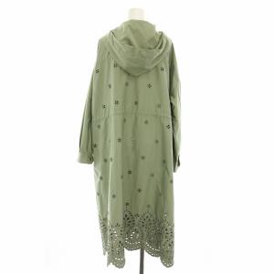 Rose Tiara ボーラー刺繍ロングマウンテンパーカーコート スプリングコート アウター ロング カットワークレース スカラップ