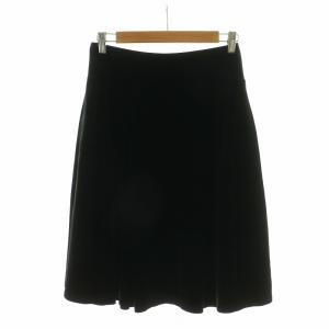 フレアスカート ひざ丈 ベロア 40ブラック 18778 /NQ