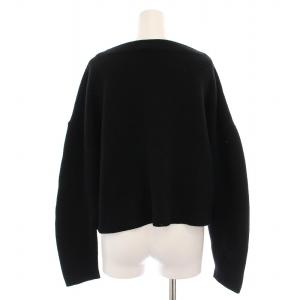 ENFOLD ウール カシミヤ ニット プルオーバー ショート丈 セーター 長袖 38 黒 300AA270-2300